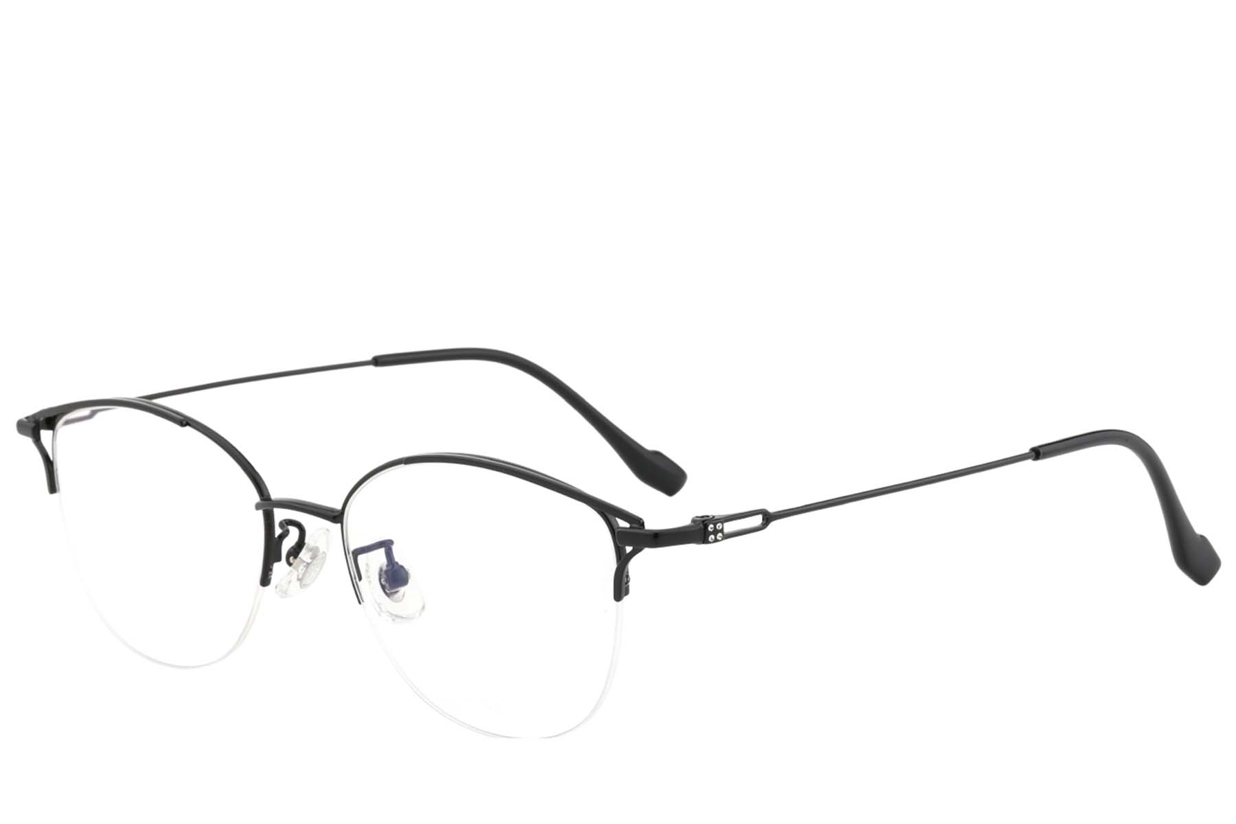 BS423-0636_Black_Semi-rimless_Titanium_Glasses_corner