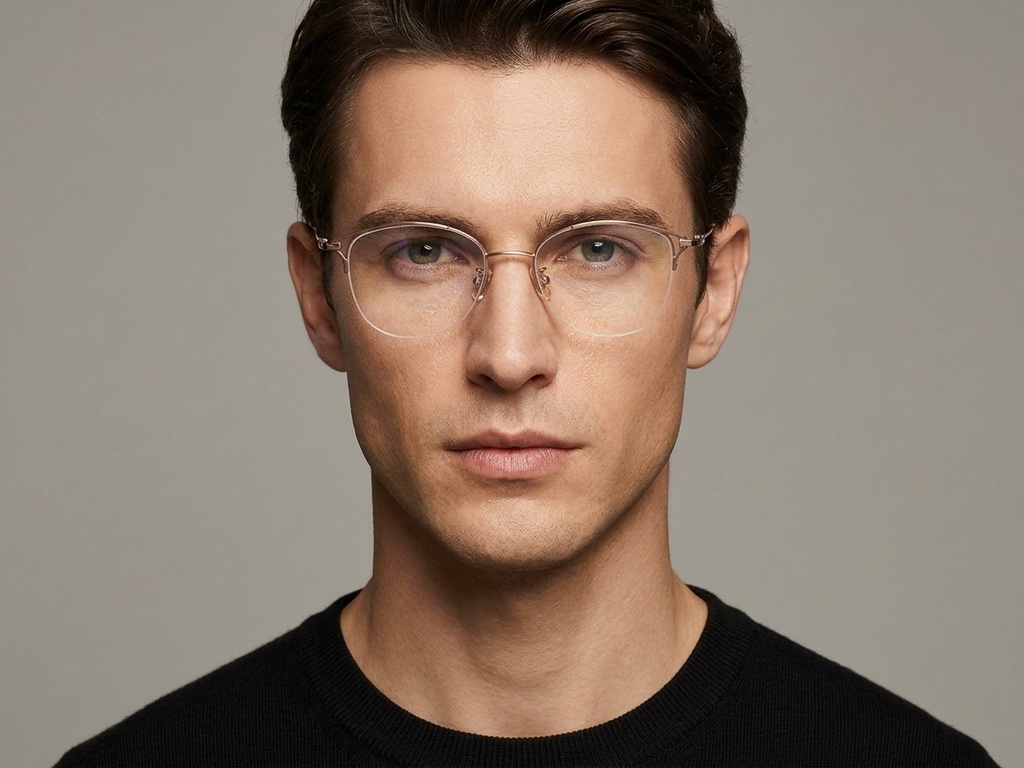 BS423-0637_Pink_Semi-rimless_Titanium_Glasses-tryon_male