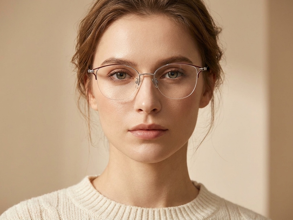 BS423-0638_Silver_Semi-rimless_Titanium_Glasses-tryon_female