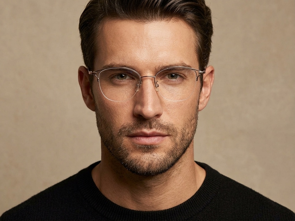 BS423-0639_Pink_Semi-rimless_Titanium_Glasses-tryon_male