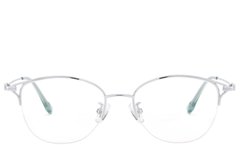 BS423-0640_Silver_Semi-rimless_Titanium_Glasses-front