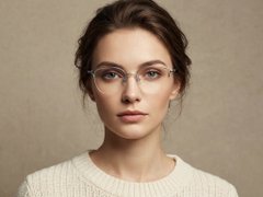 BS423-0640_Silver_Semi-rimless_Titanium_Glasses-tryon_female