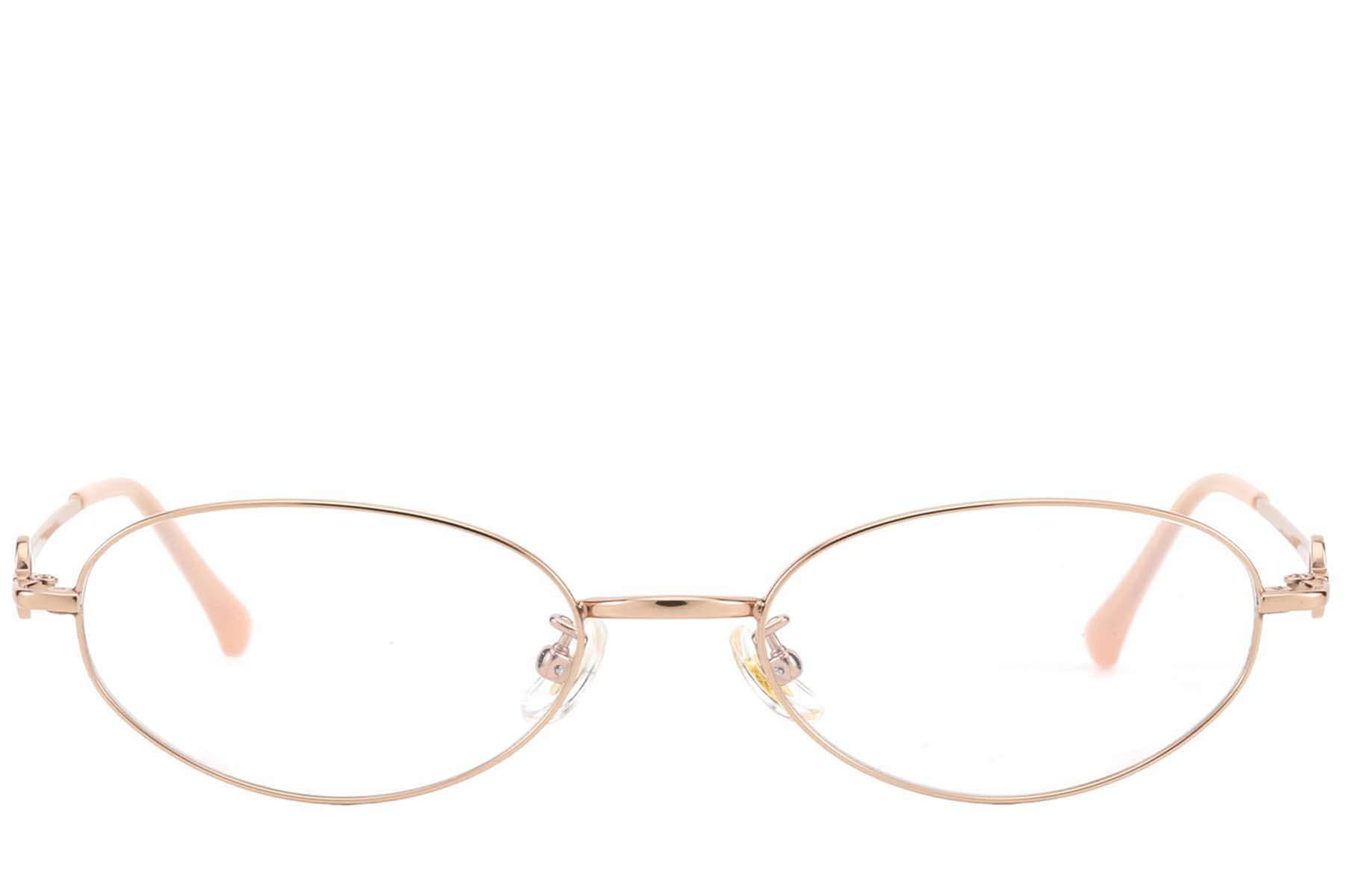BS423-0644_Pink_Oval_Titanium_Glasses_front