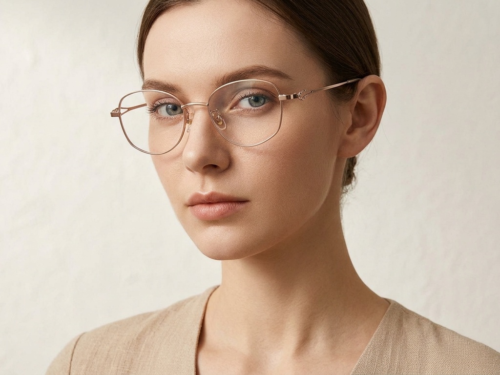 BS423-0649_Pink_Oval_Titanium_Glasses-tryon_female