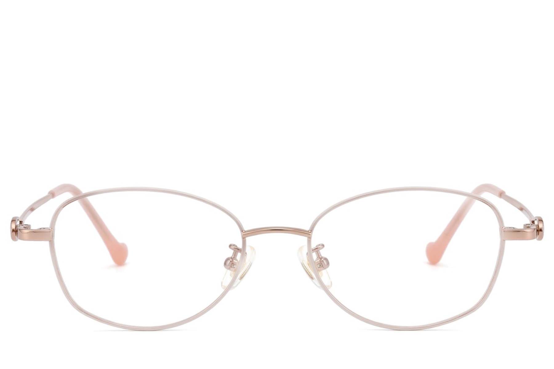 BS423-0650_Pink_Oval_Titanium_Glasses-front
