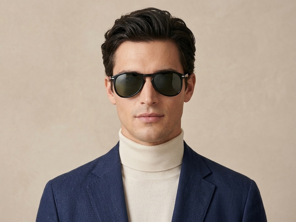 BS522-0224_Black_Aviator_Acetate_sunglasses-tryon_male