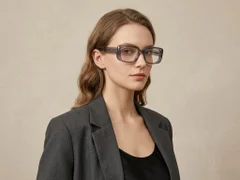 Lunettes rectangulaires en acétate gris #BS522-0284