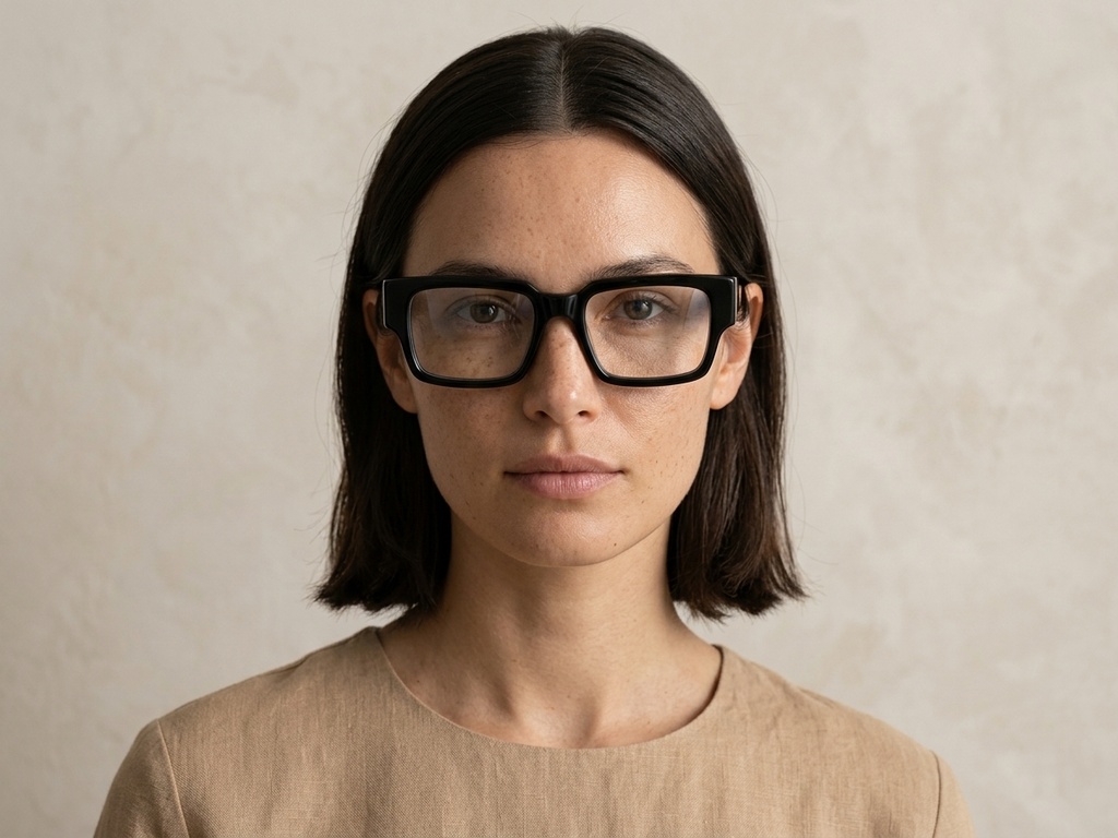 Rectangular Black Acetate Glasses #BS522-0289