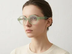 Round Green Acetate Glasses #BS522-0294