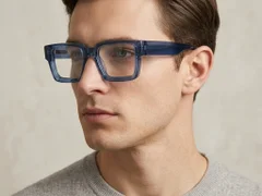 Geometric Blue Acetate Glasses #BS522-0300