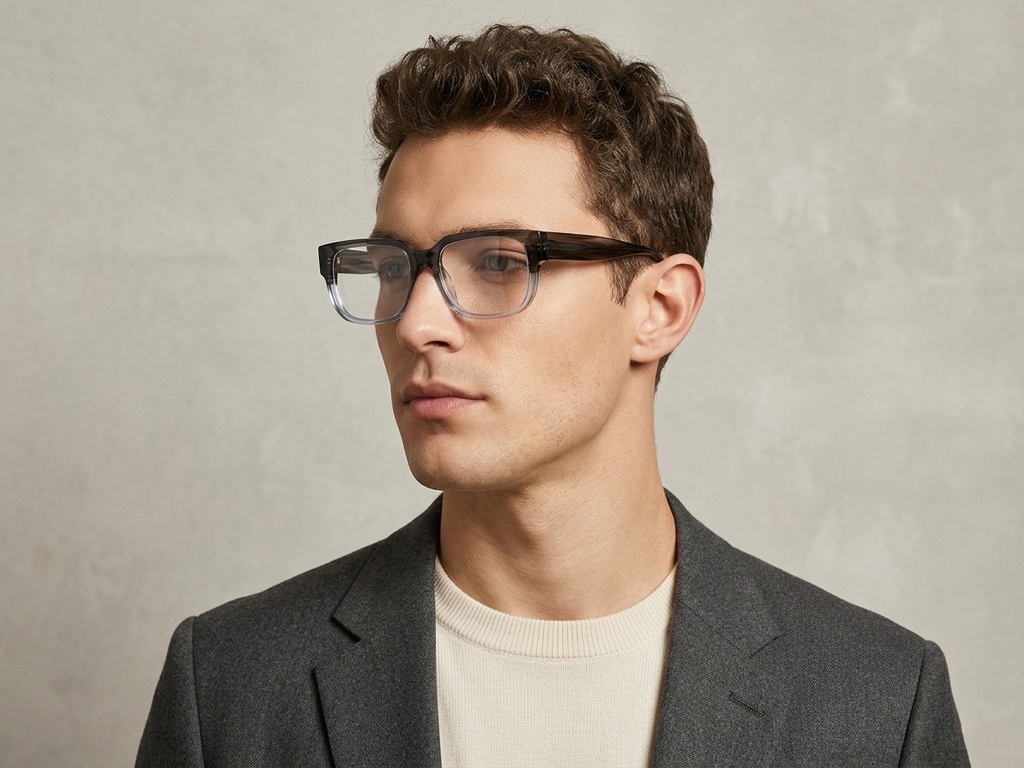 Vasos rectangulares de acetato gris #BS522-0324