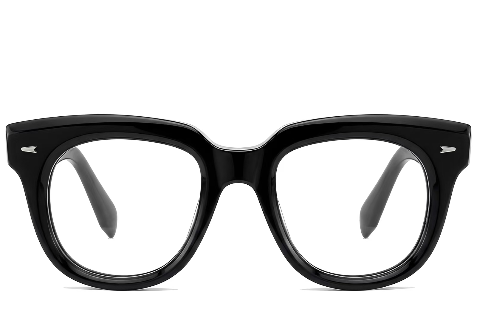 BS522-0328_Black_Rectangular_Acetate_Glasses_front