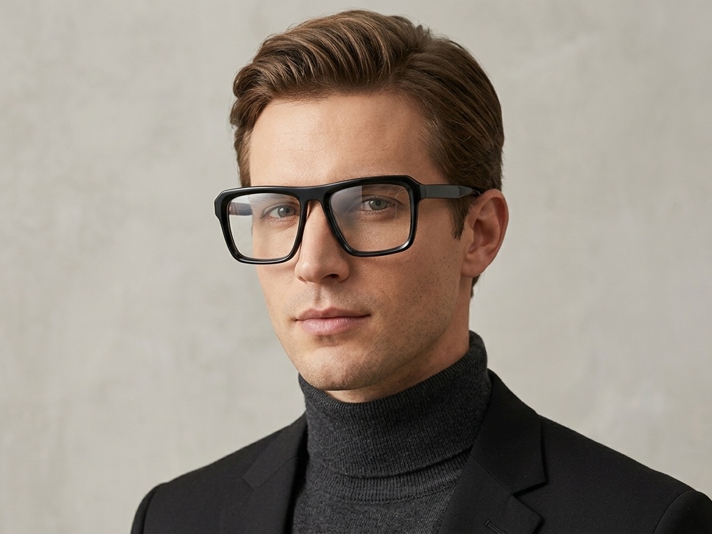 Lunettes aviateur en acétate noir #BS522-0332