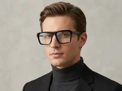Aviator Black Acetate Glasses #BS522-0332