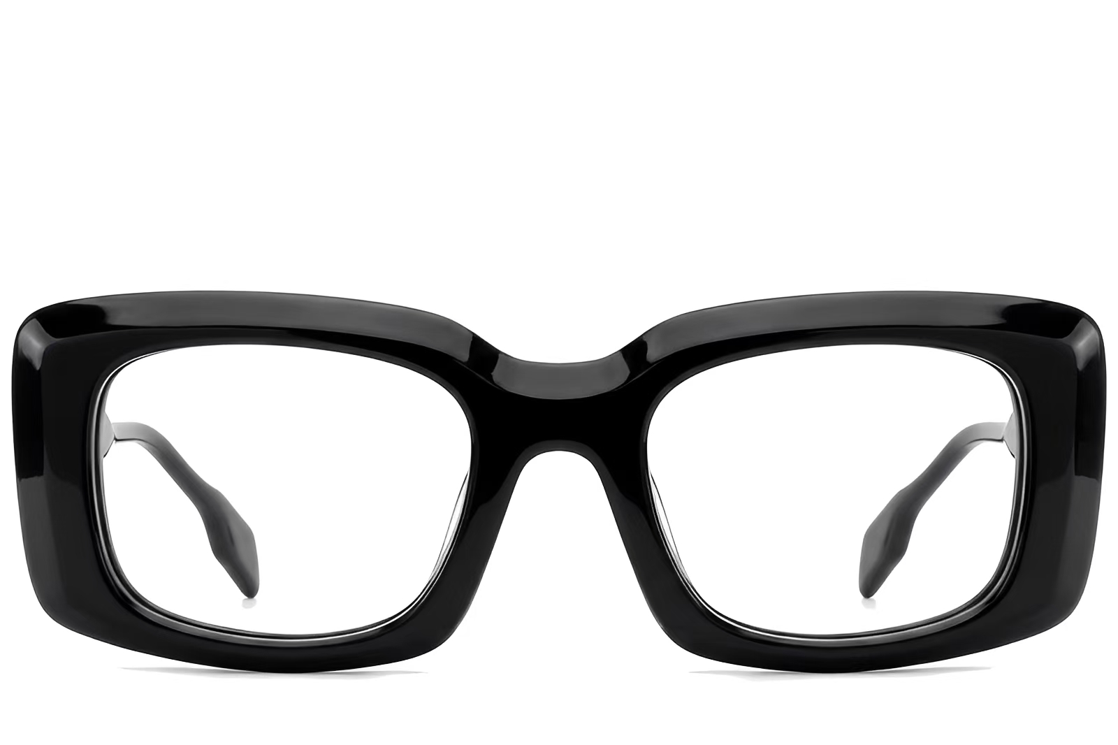 BS522-0341_Black_Rectangular_Acetate_Glasses_front