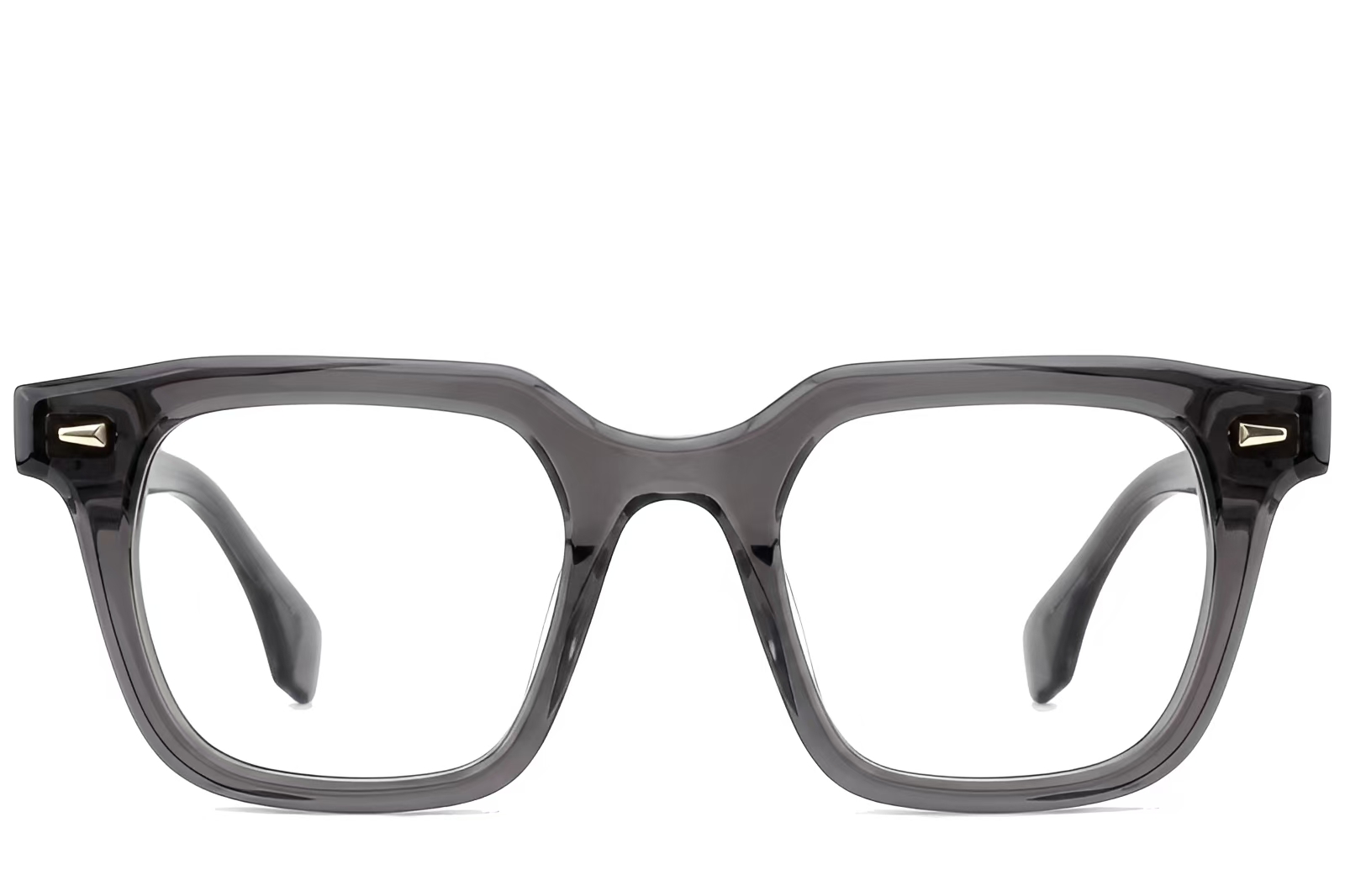 BS522-0350_Grey_Rectangular_Acetate_Glasses_front