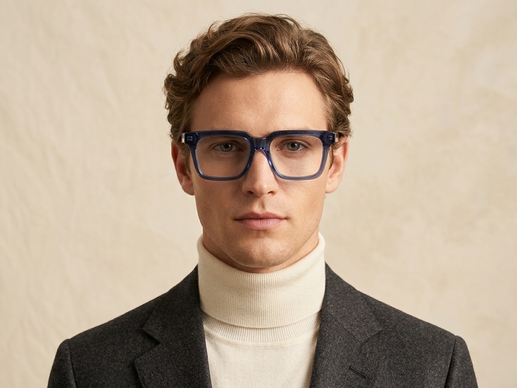 Bicchieri rettangolari in acetato blu #BS522-0354