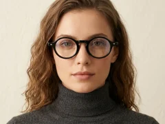 Bicchieri rotondi in acetato nero #BS522-0360