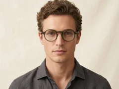Round Green Acetate Glasses #BS522-0361