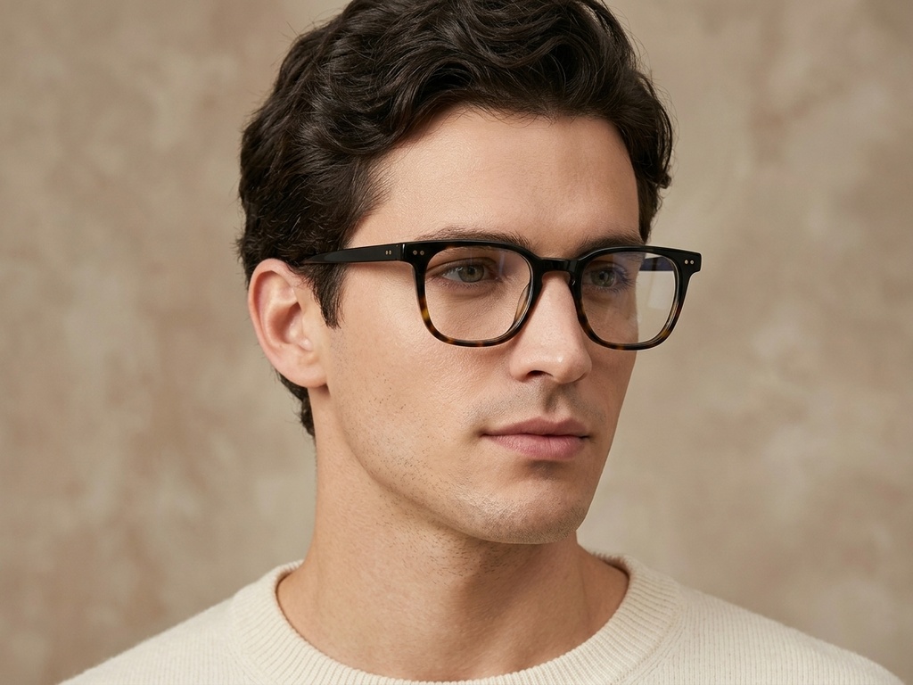 Gafas rectangulares de acetato con efecto carey #BS522-0368