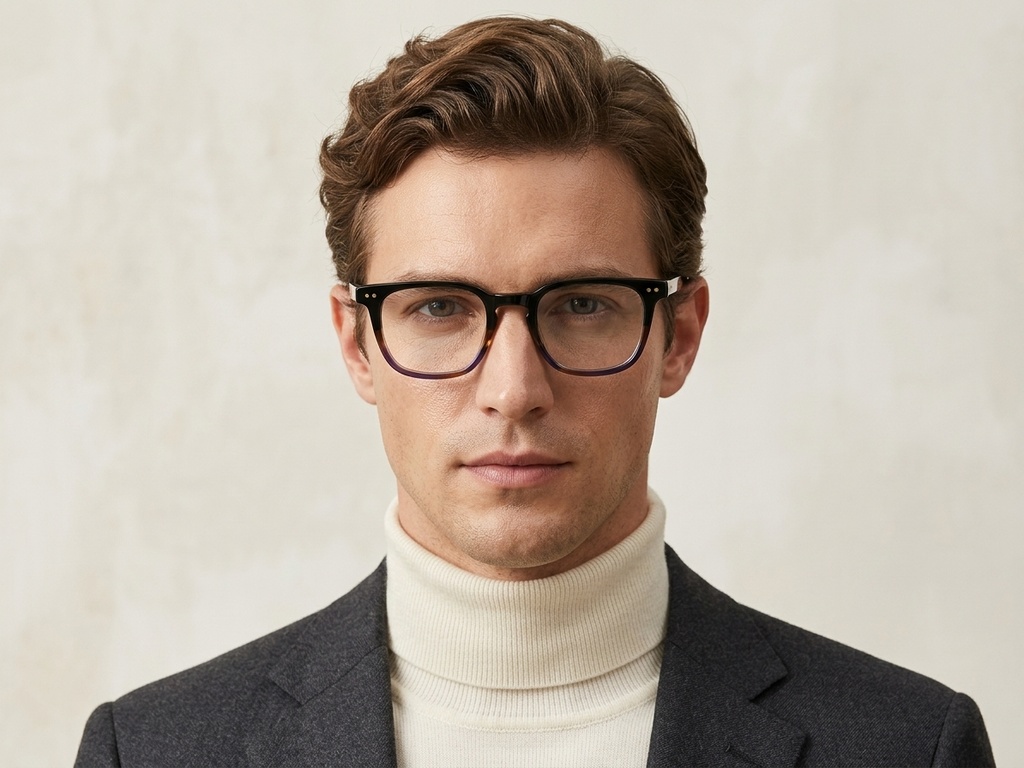 Rectangular Blue Acetate Glasses #BS522-0369