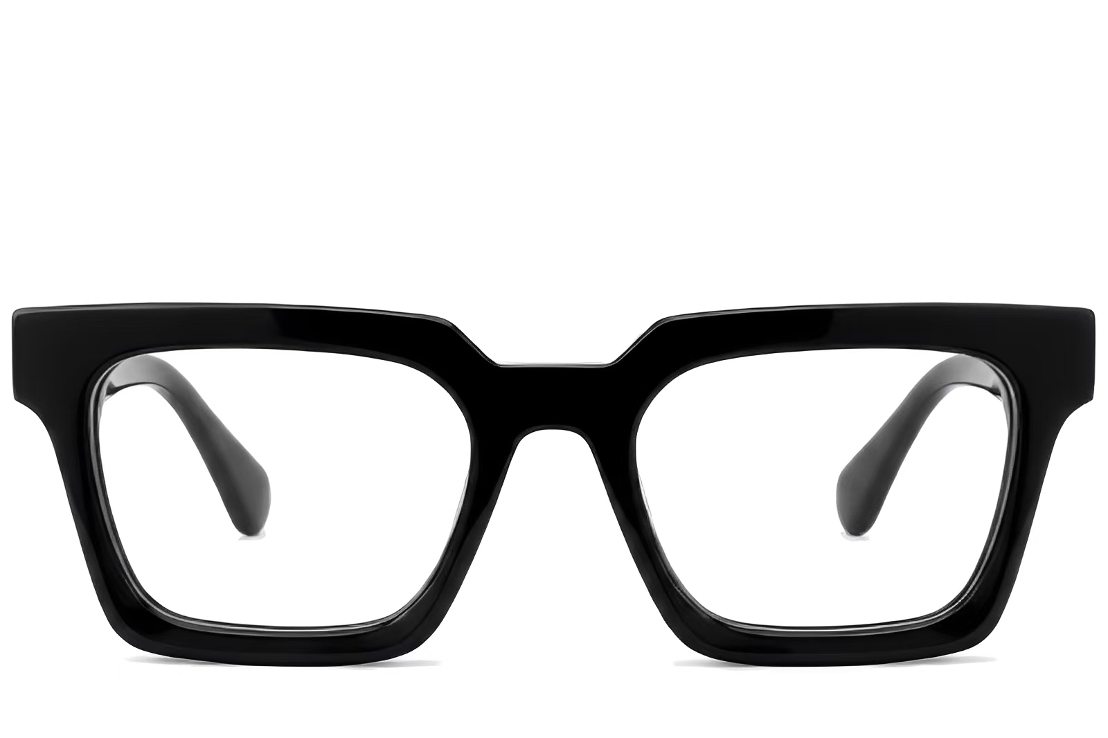 BS522-0373_Black_Rectangular_Acetate_Glasses_front