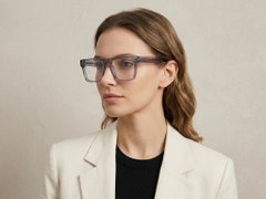 Aviator Grey Acetate Glasses #BS522-0378