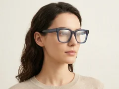Rectangular Blue Acetate Glasses #BS522-0380