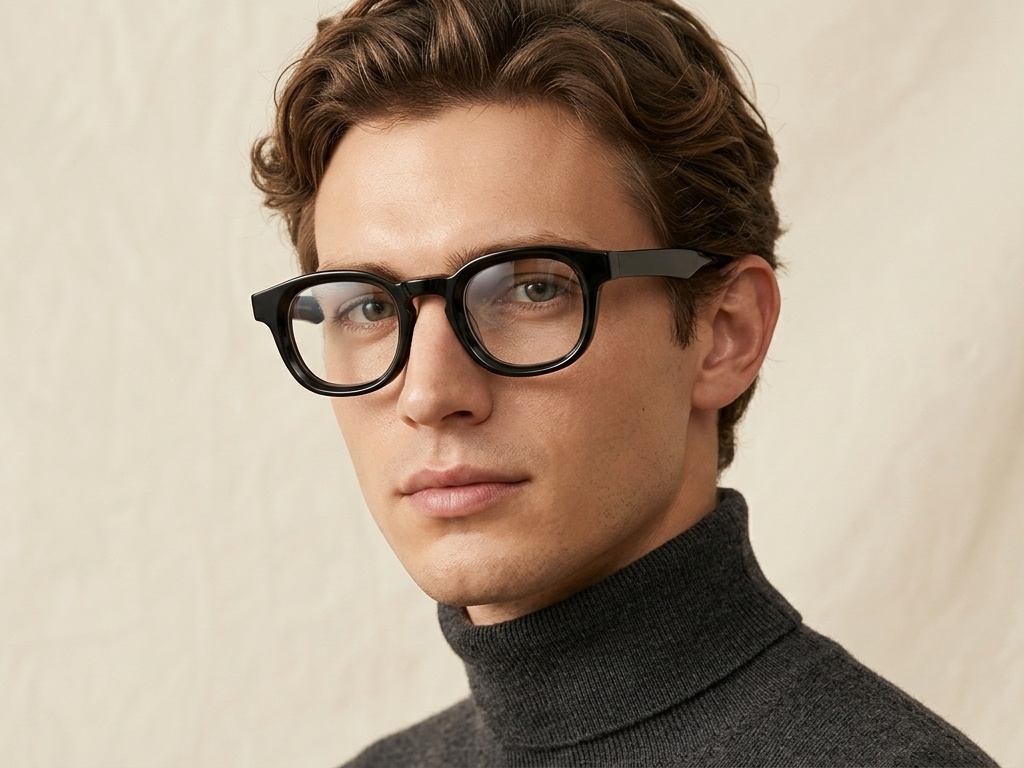 Rectangular Black Acetate Glasses #BS522-0382