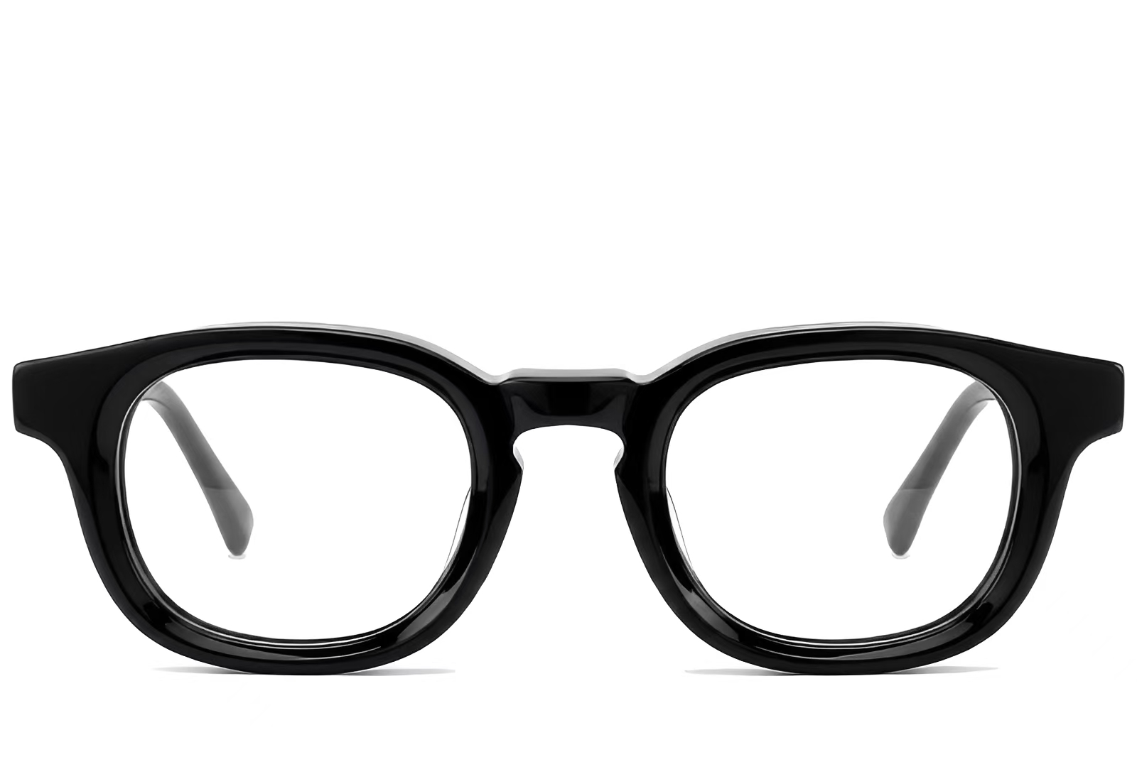 BS522-0382_Black_Rectangular_Acetate_Glasses_front