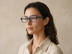 Lunettes rectangulaires en acétate bleu #BS522-0401