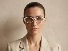 Oval White Acetate Glasses #BS522-0410