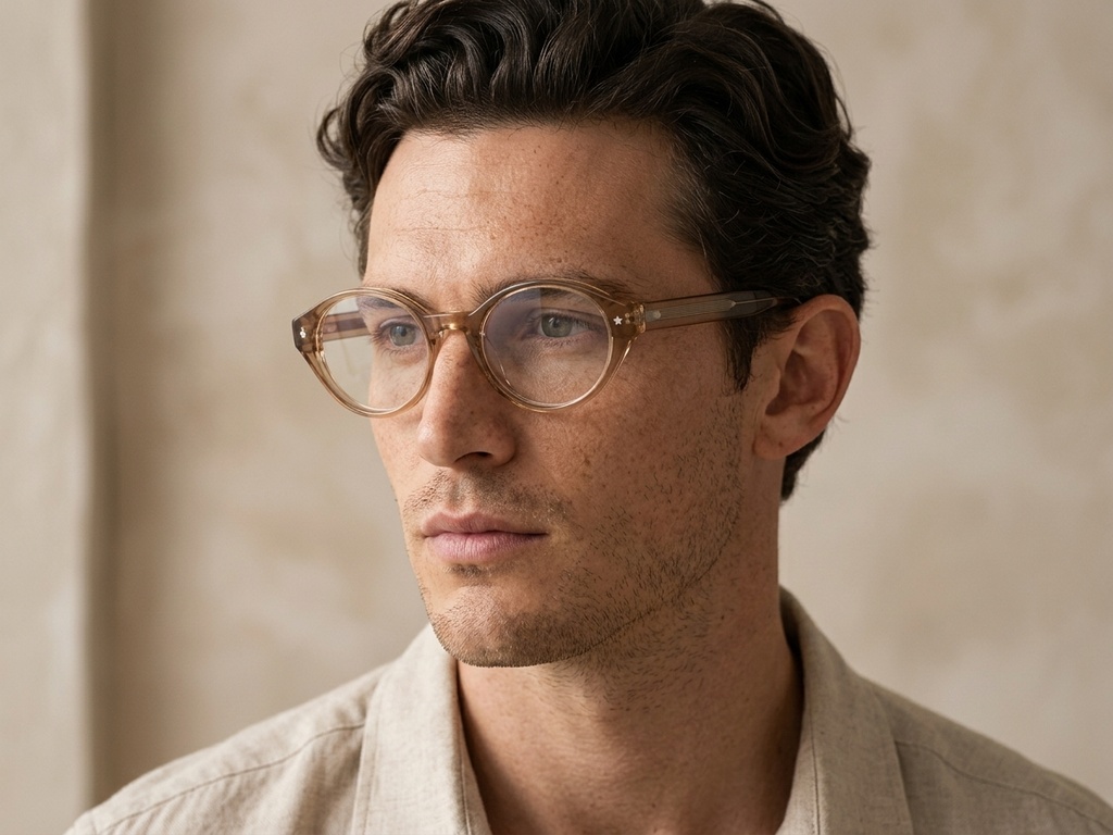 Lunettes ovales en acétate brun #BS522-0413