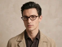 Gafas ovaladas de acetato con efecto carey #BS522-0424