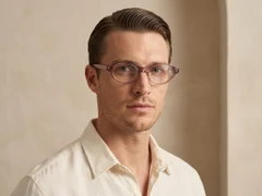 Oval Pink Acetate Glasses #BS522-0438