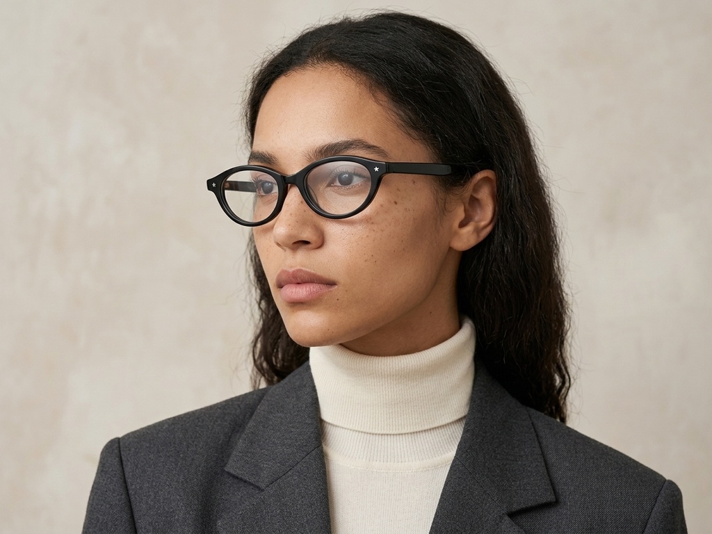 Schmetterlingsbrille aus schwarzem Acetat #BS522-0444