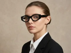 Geometric Black Acetate Glasses #BS522-0454