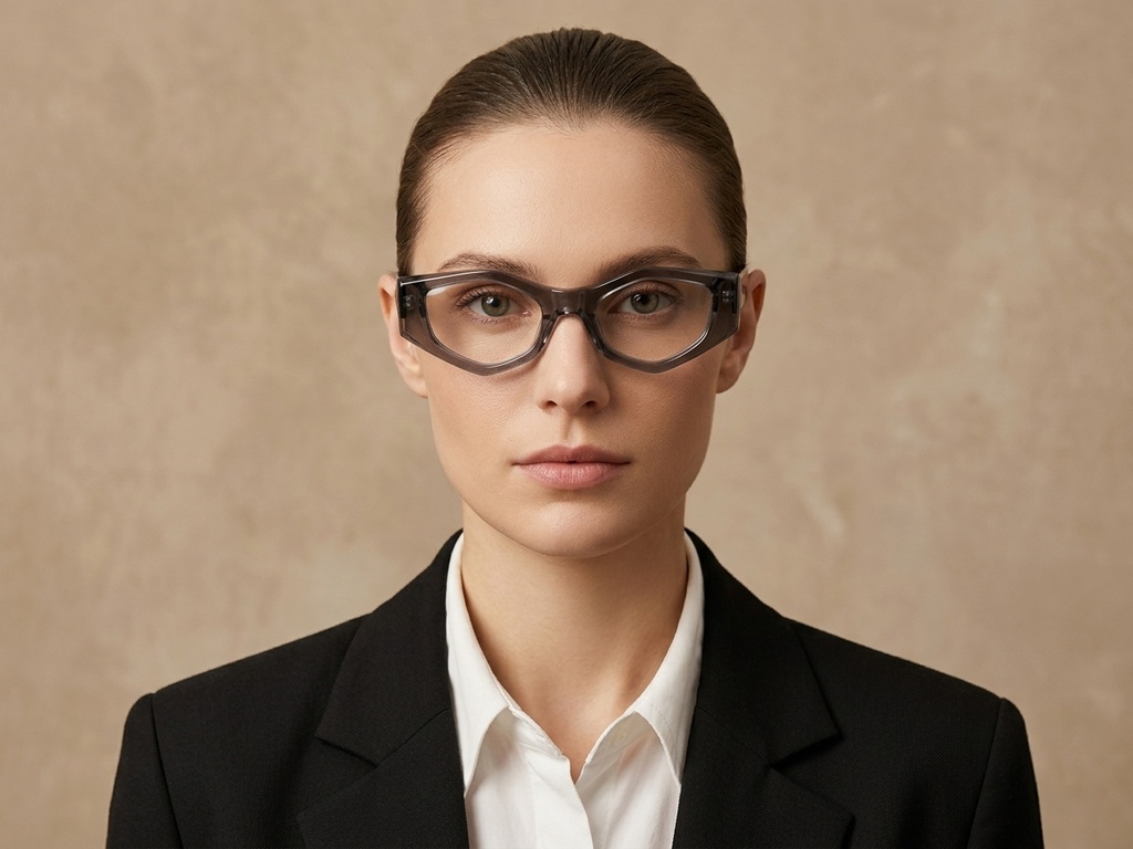 Geometric Grey Acetate Glasses #BS522-0456