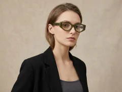 Geometric Green Acetate Glasses #BS522-0458