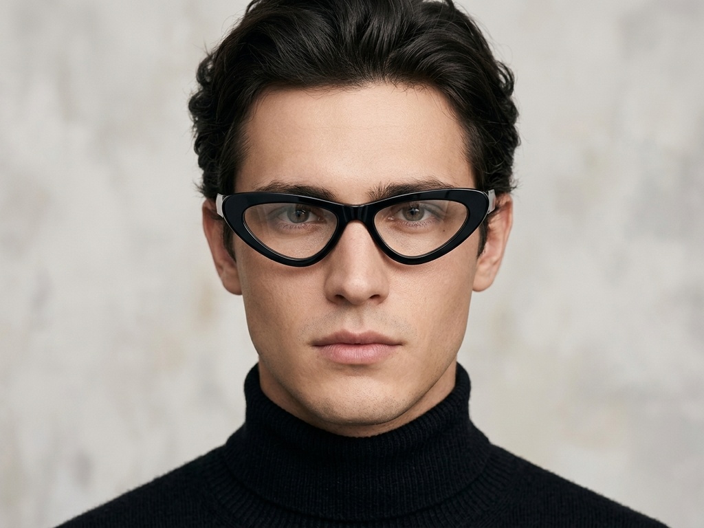 Gafas de acetato negro con forma de mariposa #BS522-0475
