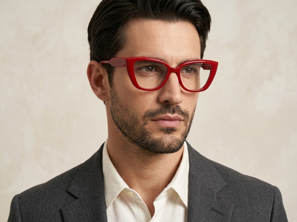 Butterfly Red Acetate Glasses #BS522-0480