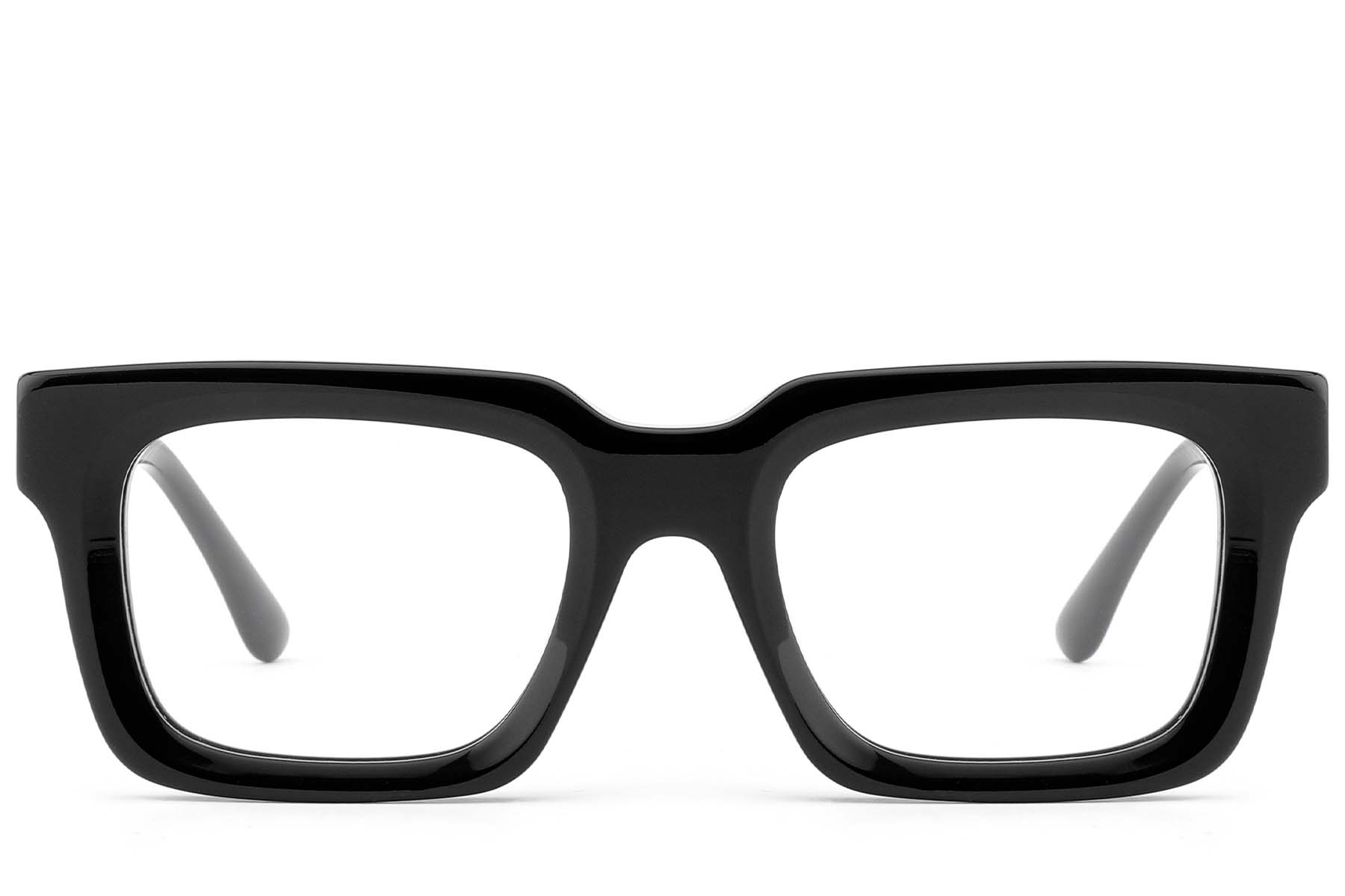 BS522-0571_Black_Rectangular_Acetate_Glasses_front
