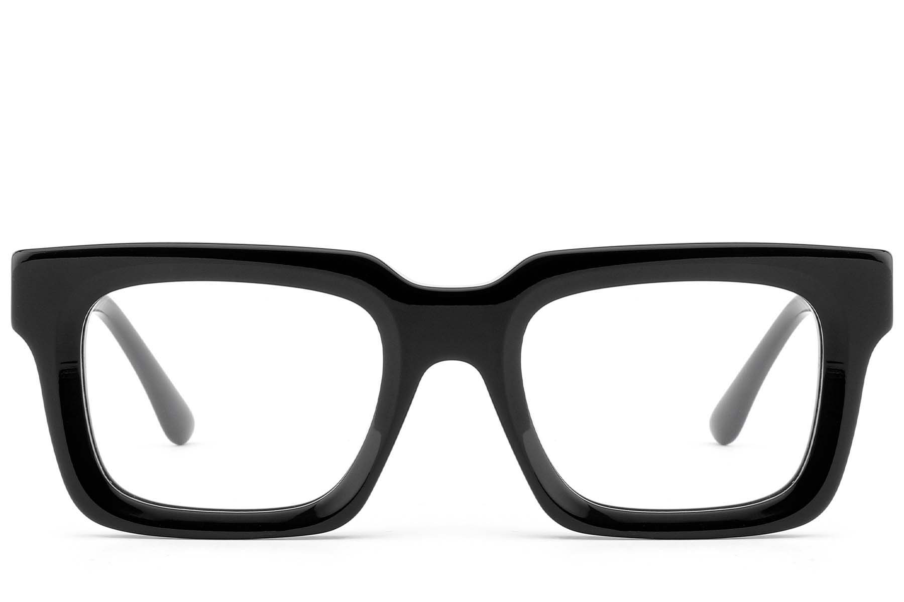 BS522-0571_Black_Rectangular_Acetate_Glasses_front