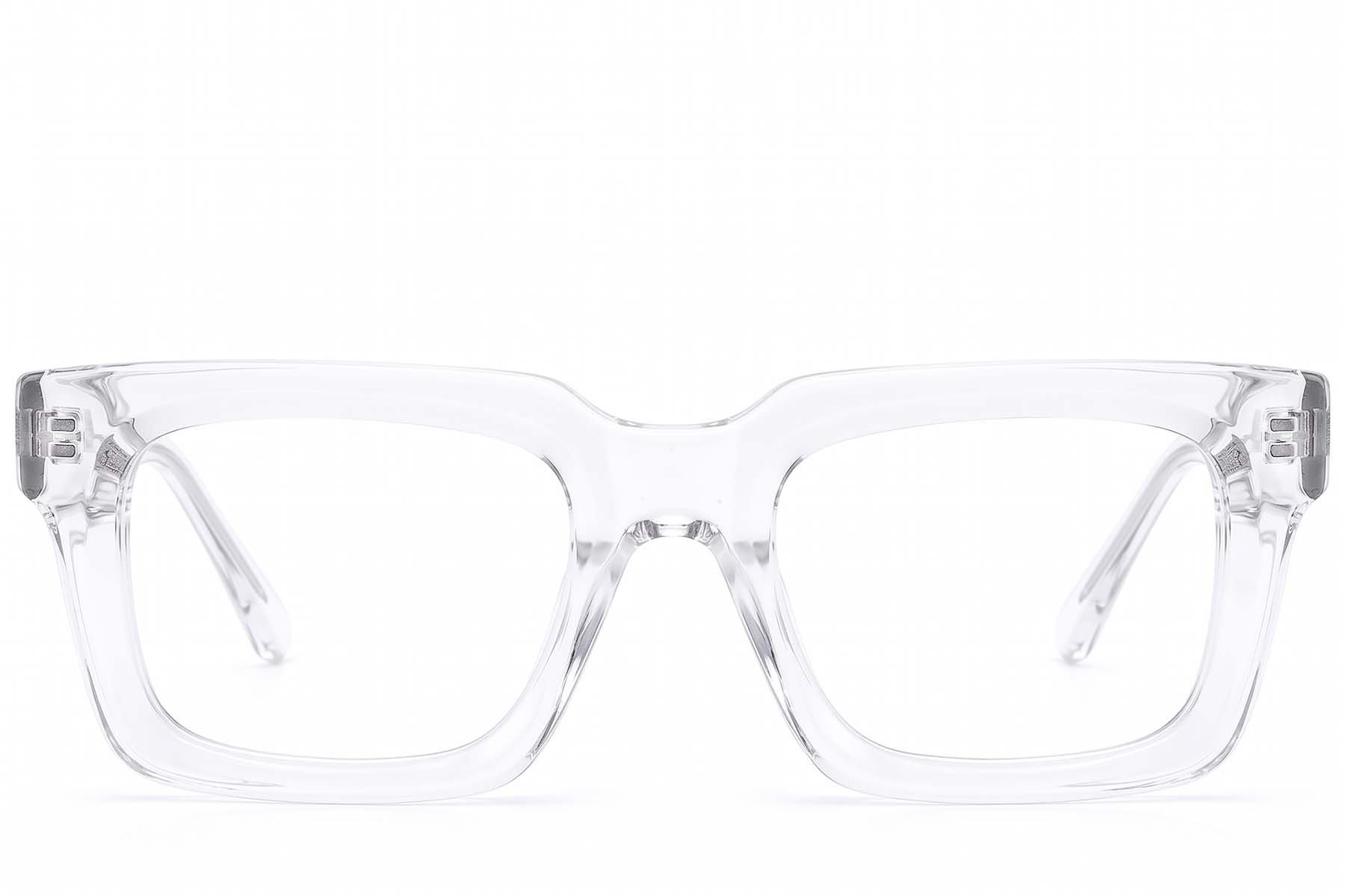 BS522-0573_Transparent_Rectangular_Acetate_Glasses-front
