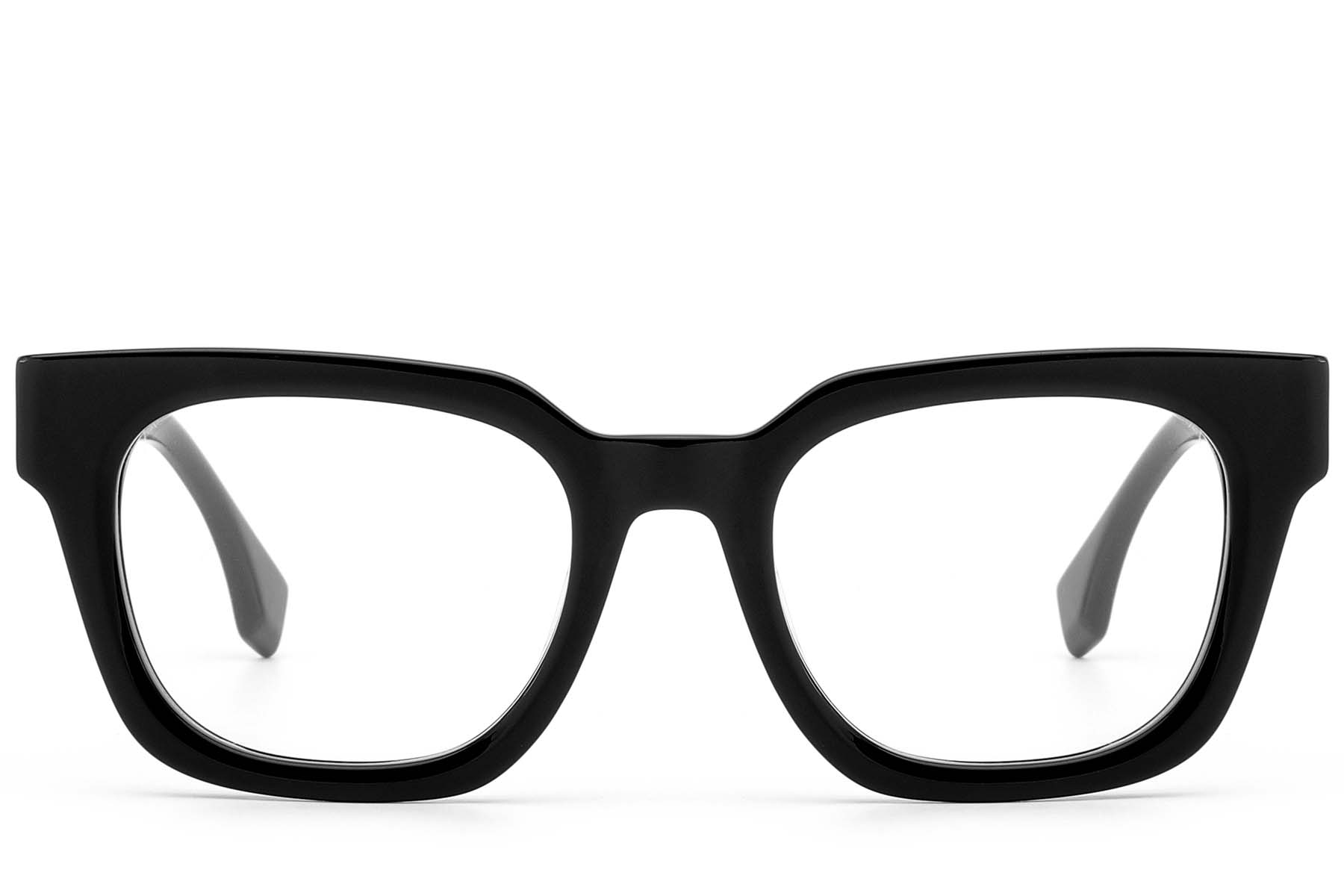BS522-0580_Black_Rectangular_Acetate_Glasses_front