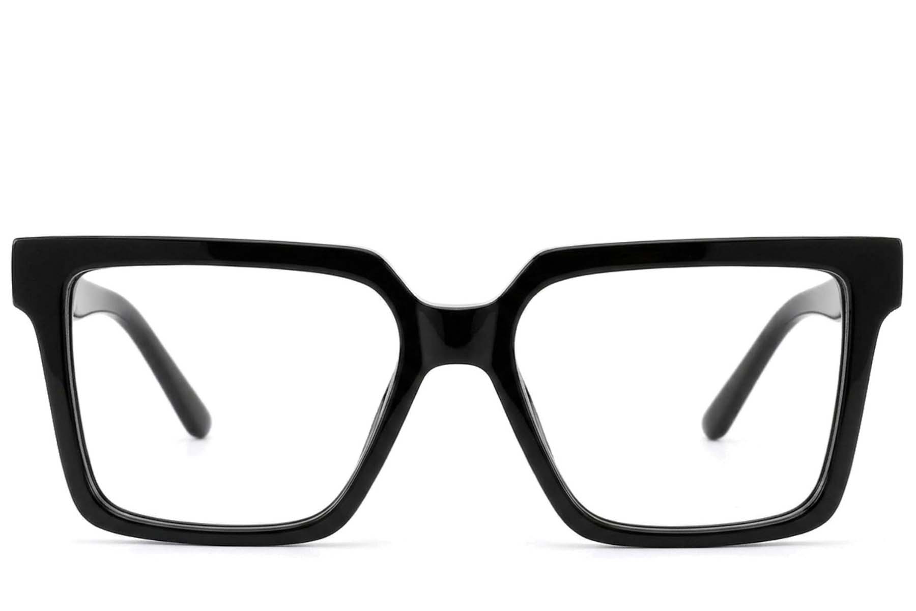 BS522-0595_Black_Rectangular_Acetate_Glasses-front