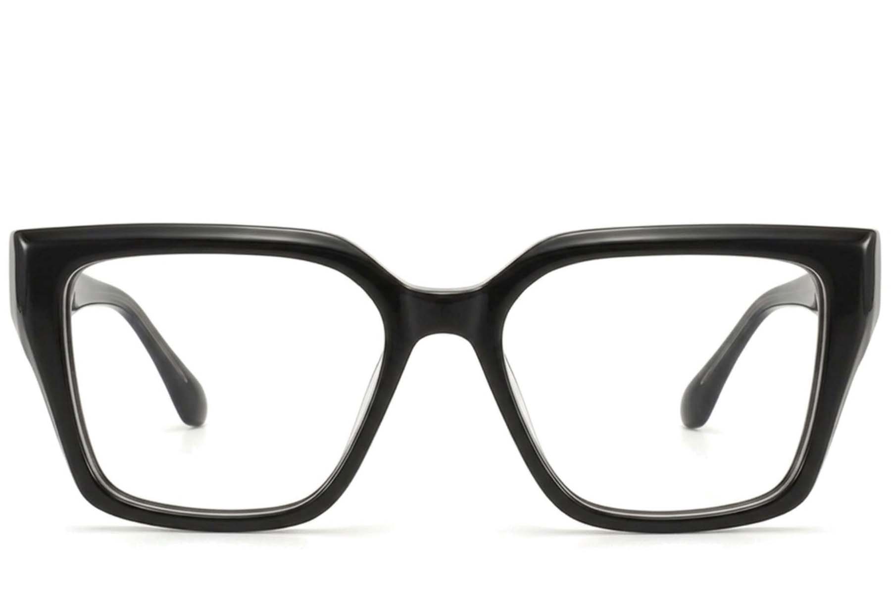 BS522-0603_Black_Rectangular_Acetate_Glasses-front