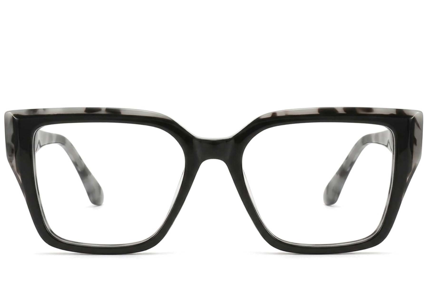 BS522-0604_Black_Rectangular_Acetate_Glasses-front