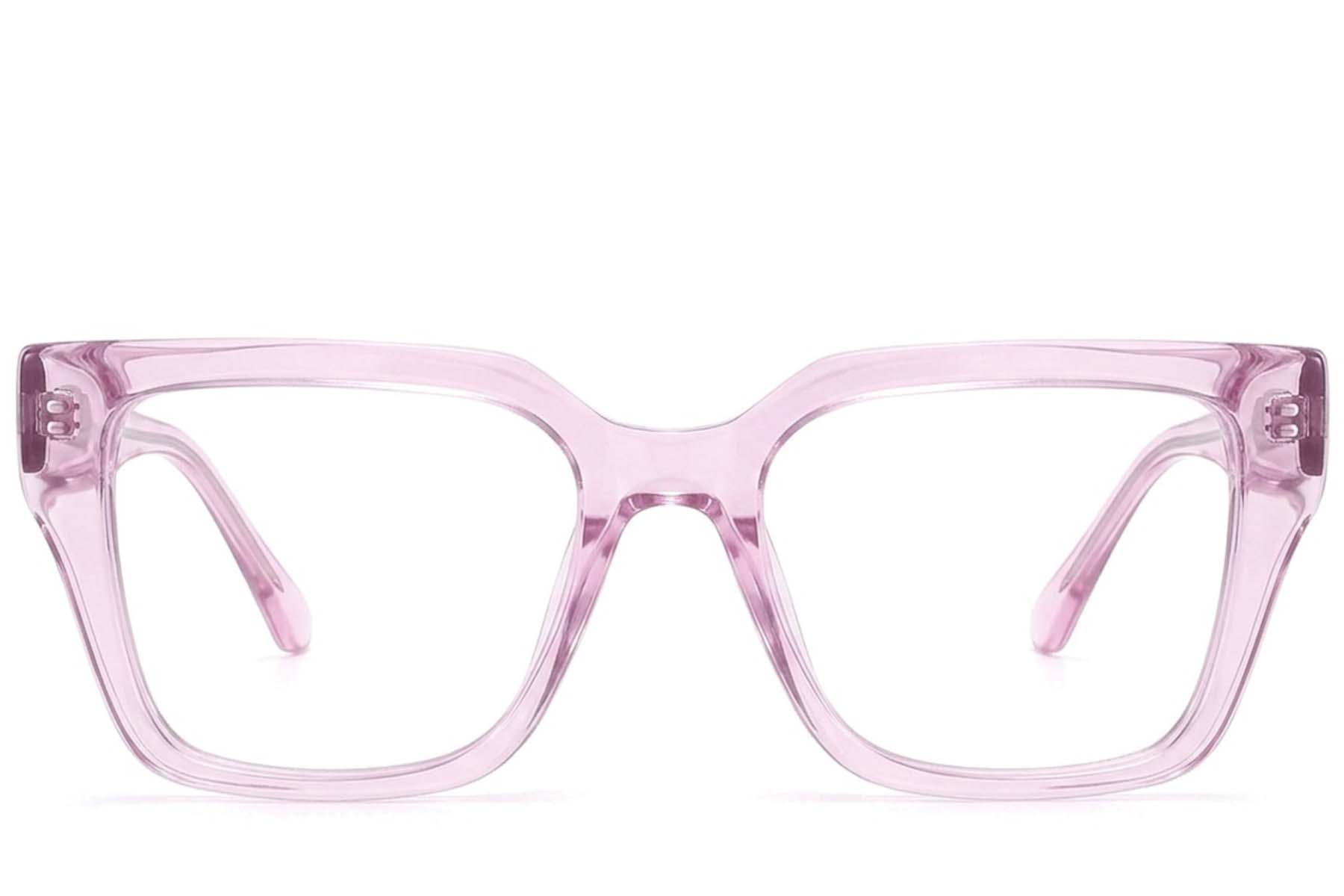 BS522-0605_Pink_Rectangular_Acetate_Glasses-front
