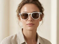 G2 Rectangular Cream TR90 Smart AI Sunglasses #BS705-0002